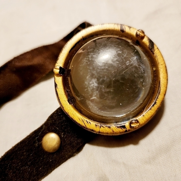 Steampunk Monocle Goggle & Skeleton Cameo Brooch Pin Halloween Costume Cosplay - Picture 5 of 5